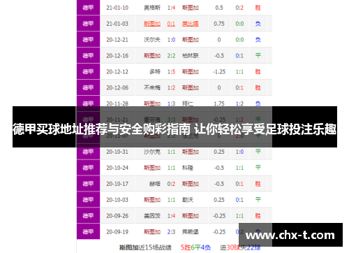 德甲买球地址推荐与安全购彩指南 让你轻松享受足球投注乐趣